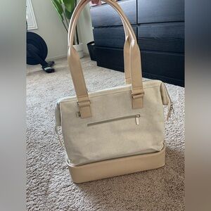 BEIS Cream and Tan Laptop Bag